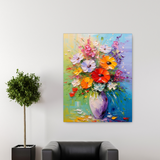 Antique Elegance: Floral Canvas Masterpiece