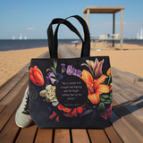 Flower Bouquet Black Tote Bag
