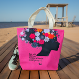 Large Minimalist Prayer-Themed Pink Tote Bag - High-Quality Canvas