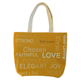 Fading Text Christian Themed Tote Large Bag