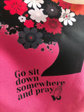 Large Minimalist Prayer-Themed Pink Tote Bag - High-Quality Canvas